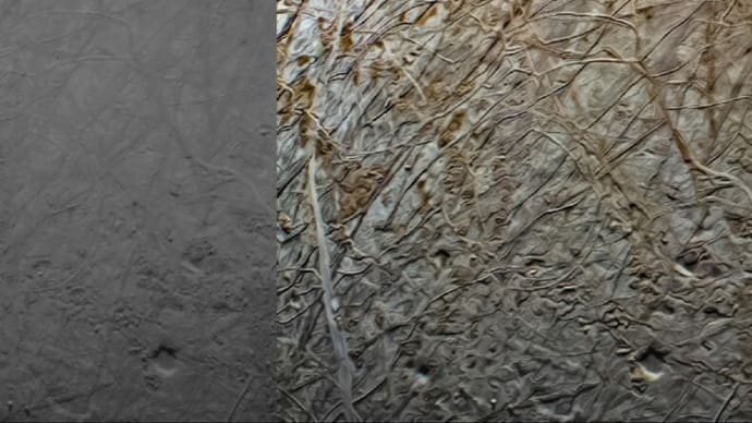NASA のジュノーが木星の衛星エウロパの最高解像度クローズアップを取得