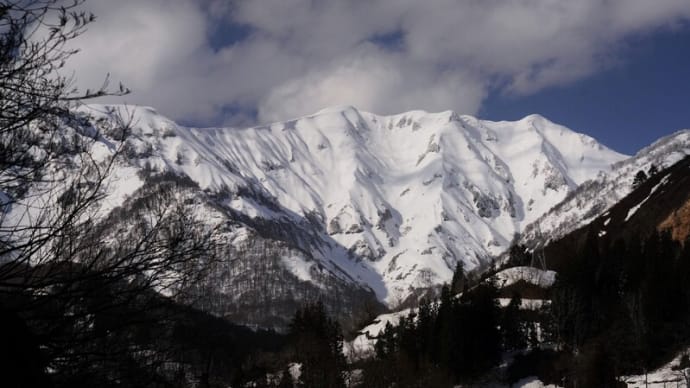 新雪の守門岳