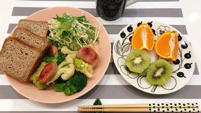 ライ麦パンの朝ごはんと、ピスタチオの商品って