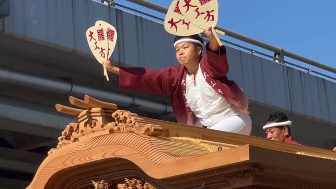 上神谷だんじり祭り 試験曳きの様子