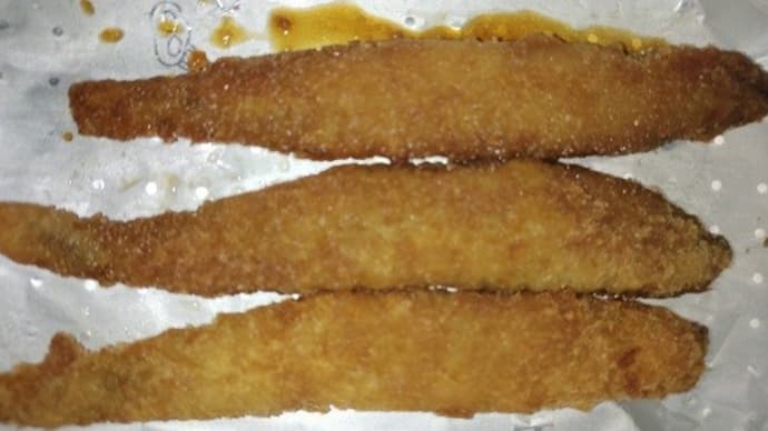 【05/17晩御飯】子持ちシシャモフライ、今回はポン酢を掛けたんだね:P