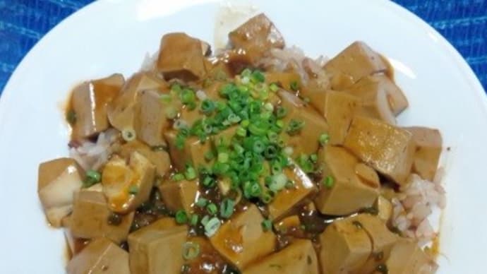 【09/03晩御飯】麻婆豆腐丼、豆腐は食べ切って残りは後日なんだね:D