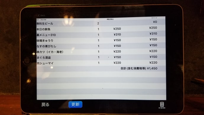 1450円で、つまみ7品@晩杯屋ファンデス上野店