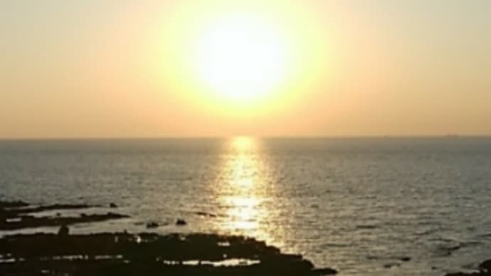 黄金崎不老不死温泉宿泊 海岸と夕日