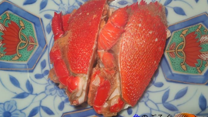 アサヒガニを食べる