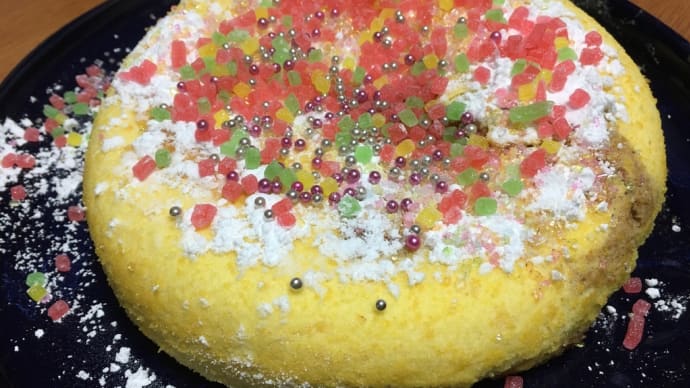 クリスマスケーキ孫と作りました^_^