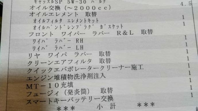車検の時期がきました