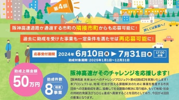 【助成金】阪神高速 未来へのチャレンジプロジェクト