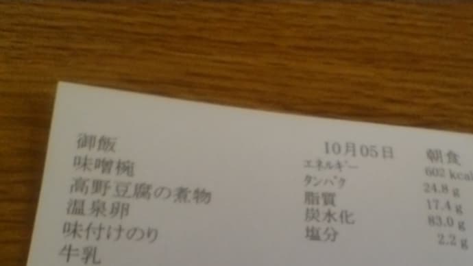 今日の朝食と昼食