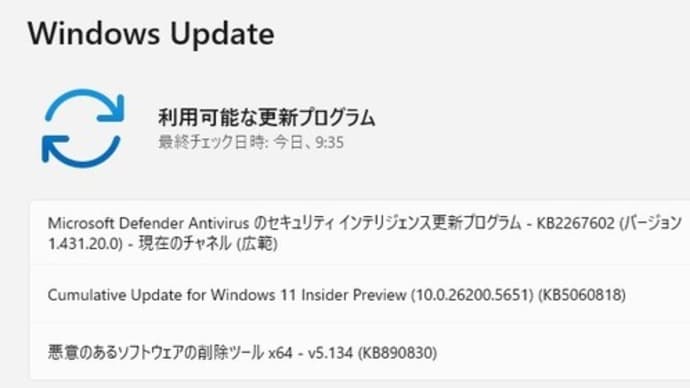Windows 11 Dev チャンネルに 累積更新 (KB5060818) が配信されてきました。