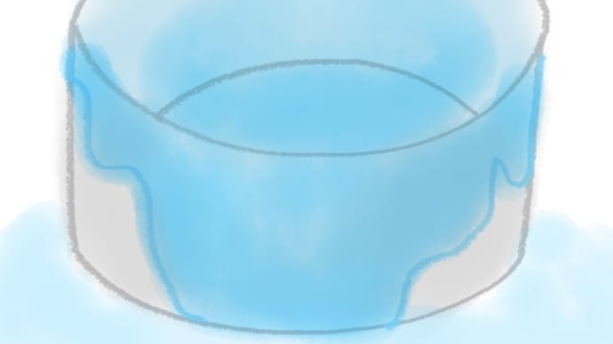 桶ですすぎ水を受ける