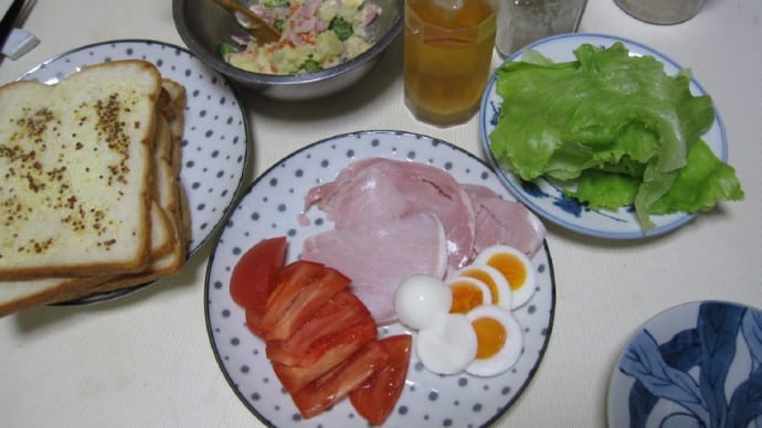 自家製オープンサンド 何でも載せて楽しく食べてま~す