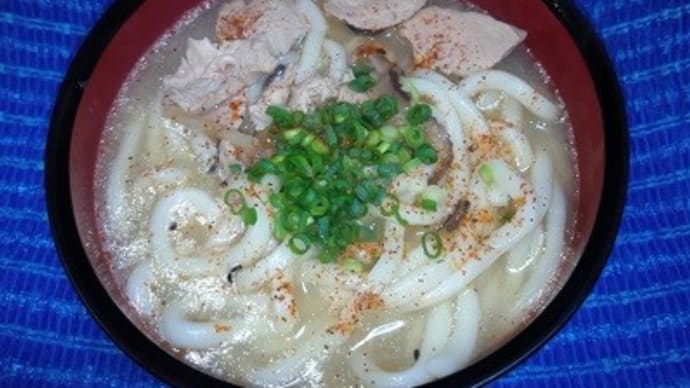 【04/08昼食】フカヒレスープうどん、これから投票行って買い出しして帰宅したら昼食なんだね:D