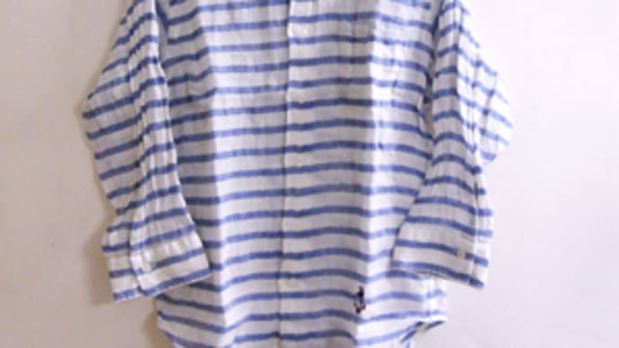 パナマ織りリネンボーダーシャツ