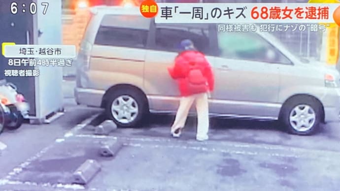 埼玉でババアが車に傷を付ける厭がらせ