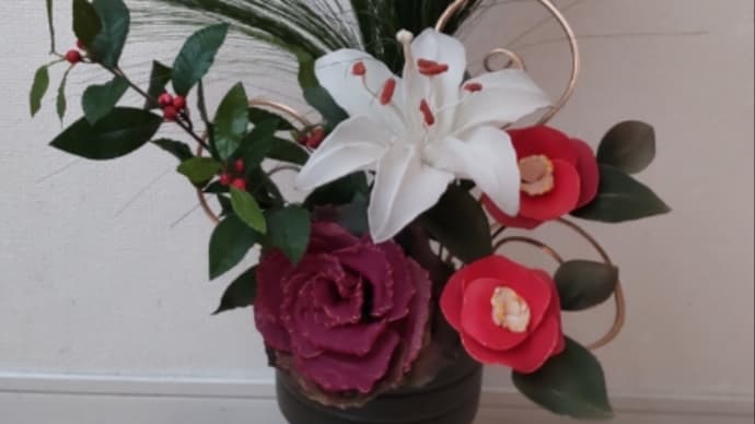 メッシュクラフトの新年飾り