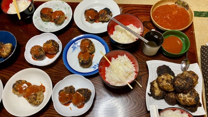 愉快な仲間達と♪ハンバーグパーティー(*´∇`)ノ