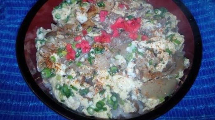 【02/16晩御飯】黒毛赤の他人丼な適当丼、これから買出しに出掛けるんだね:D