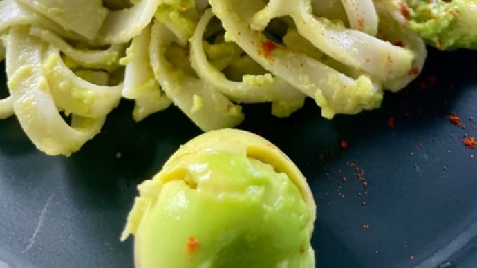アボガドディップのパスタ