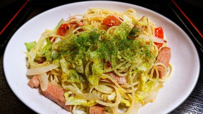 ペペロンチーノ ~ポーク缶で即興パスタ~