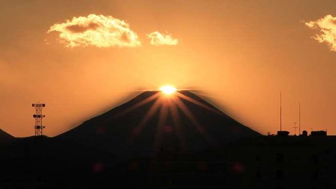 ダイヤモンド富士からの二重富士(2023/12/22)