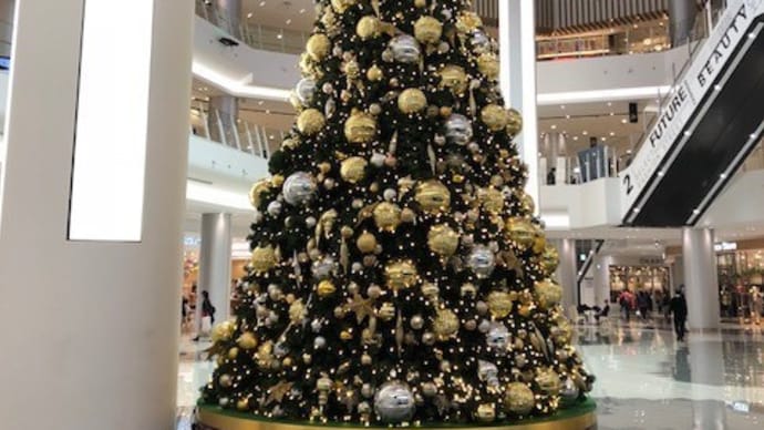 イオンモール岡山６ｍ超えのクリスマスツリー