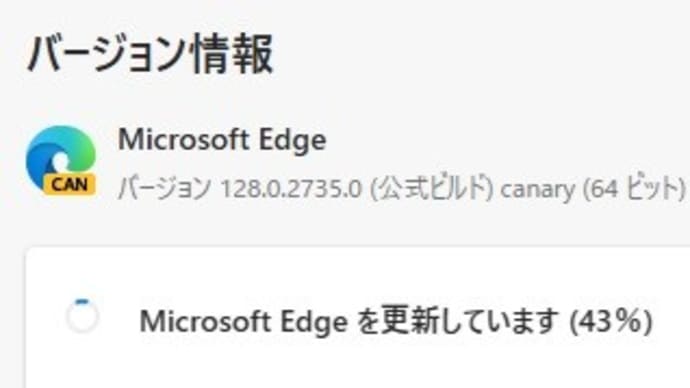 Microsoft Edge Canary チャンネルに バージョン 128.0.2736.0 が降りてきました。