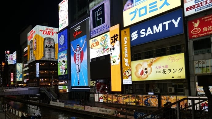 道頓堀川と戎橋の夜景(2024年11月25日)