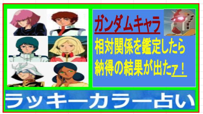7/12 ガンダムキャラを鑑定したら‥‥⁈話題の人をラッキーカラー鑑定しちゃうぞ~