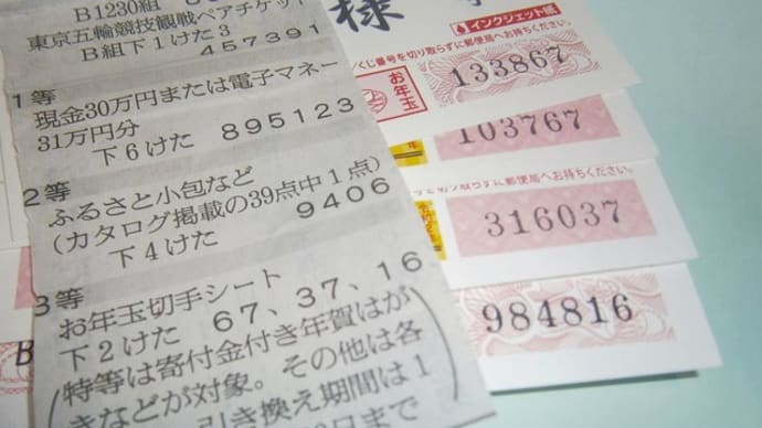 年賀はがき当選と石垣じゅーしーかまぼこ