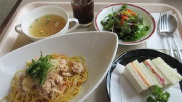 4回目「レストラン四季音」、やっと食べれた、パスタとサンドウイッチ。新メニューの冷やし中華もおいしい