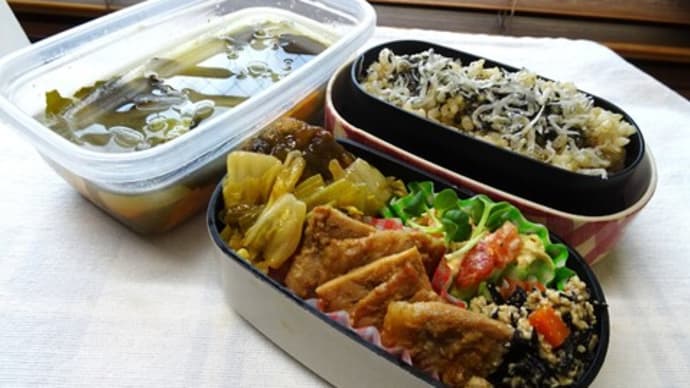 生姜焼きのお弁当と、3時のおやつ