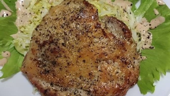【12/02昼食】有田鶏ももステーキ、ハーブソルト仕上げにしたんだね:D