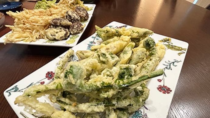 夕食は山菜づくし