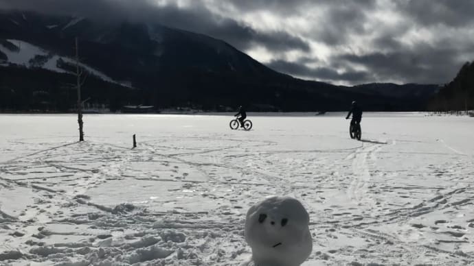 氷上サイクリング お客様と✨