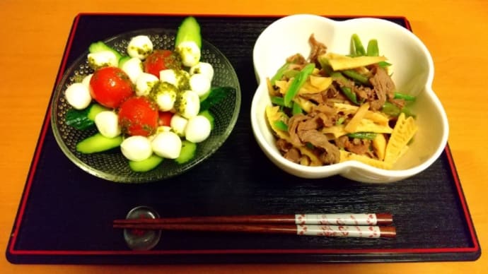夕食と長野白ワイン