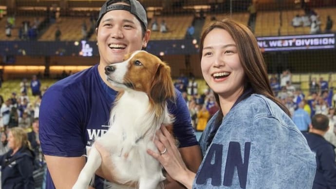 大谷翔平選手の妻真美子さんが飼い犬と共に注目の的!!