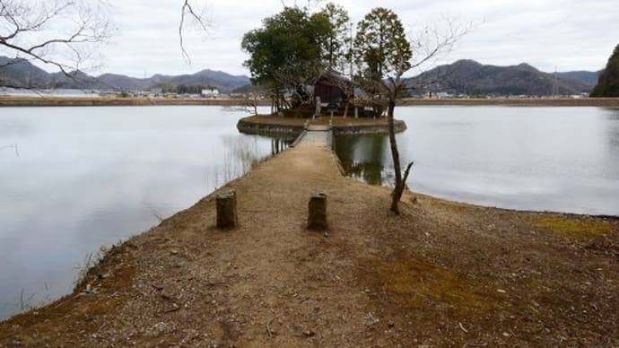 池に浮かぶ 神社「須濱神社」 姫路市