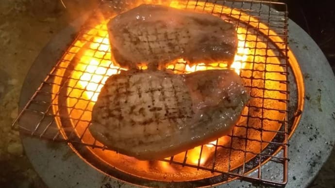 「 七輪で、にく 」
