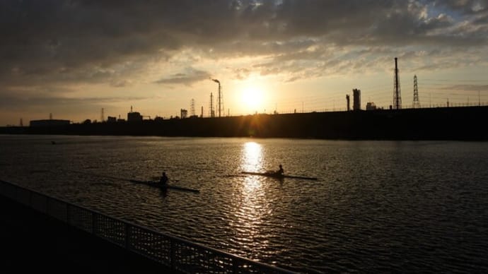浜寺水路で見た日没・・・