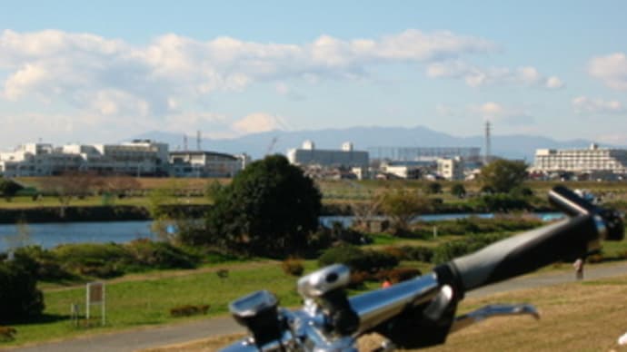 富士山と野川と北風と