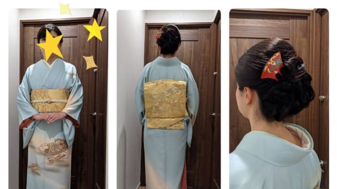 令和6年4月9日出張着付けは2件、堺市堺区と東区、訪問着の着付&ヘアセット・メイクのご依頼でした(担当は嶋岡・清原・ヘア研&坂田・山本・ヘア)