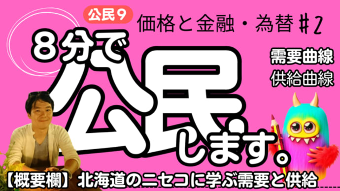 【公民 9-2】 価格と金融・為替 【需要曲線 供給曲線】 テスト対策 受験対策