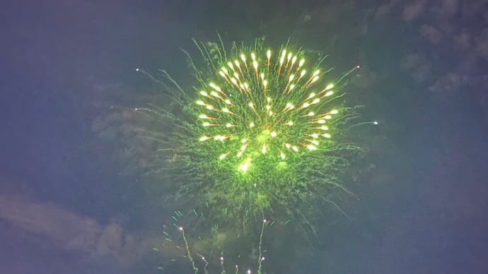 天神祭の花火を良い場所から