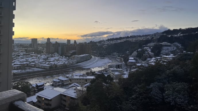 My home townは雪景色。
