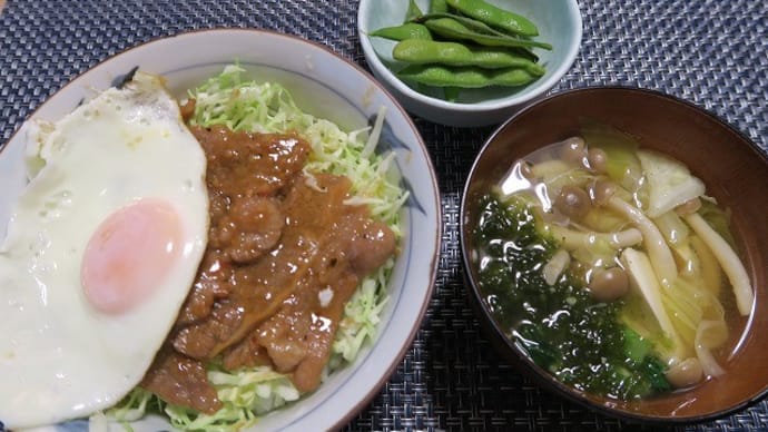 炊屋食堂の田舎定食、夏・・・カルビ丼。