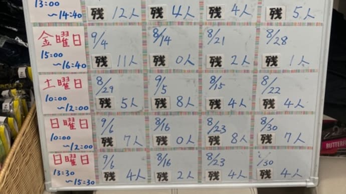荻窪教室空き状況)^o^(