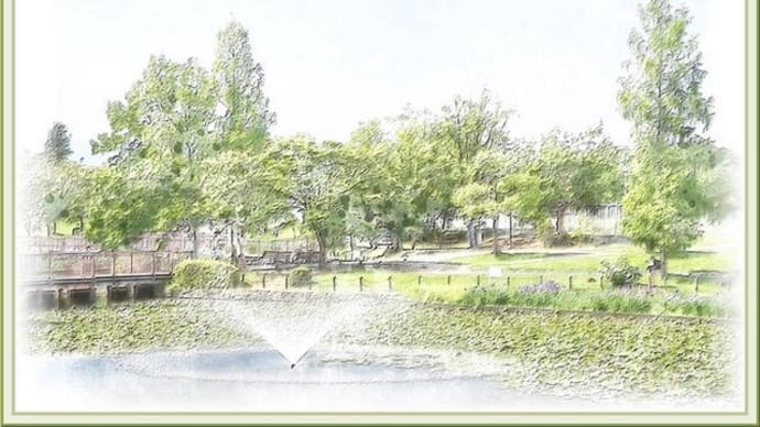 水彩画風の白鷺公園（2023.06　No.04）