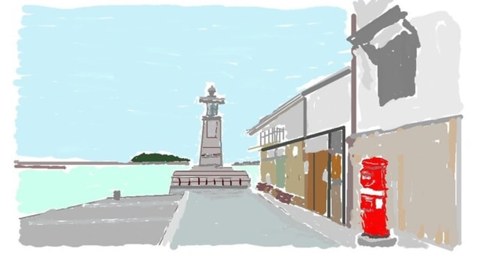 鞆の浦港(イラスト)