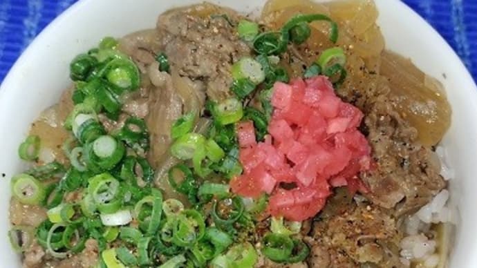 【02/05昼食】兵庫国産牛ミニ丼つゆだく仕上げ、まだ残りがあるのでね：P
